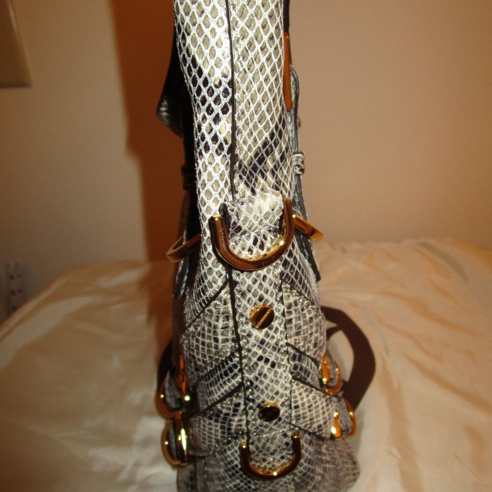 Michael Kors Milo Dark Sand Python Embossed Tote - image 6